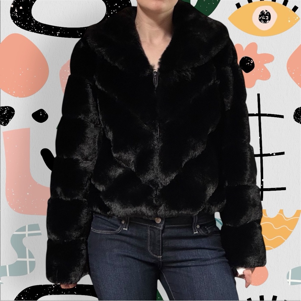 NWT✨ | Sofia Jeans by Sofia Vergara | Faux Fur Zip Front Chubby Jacket